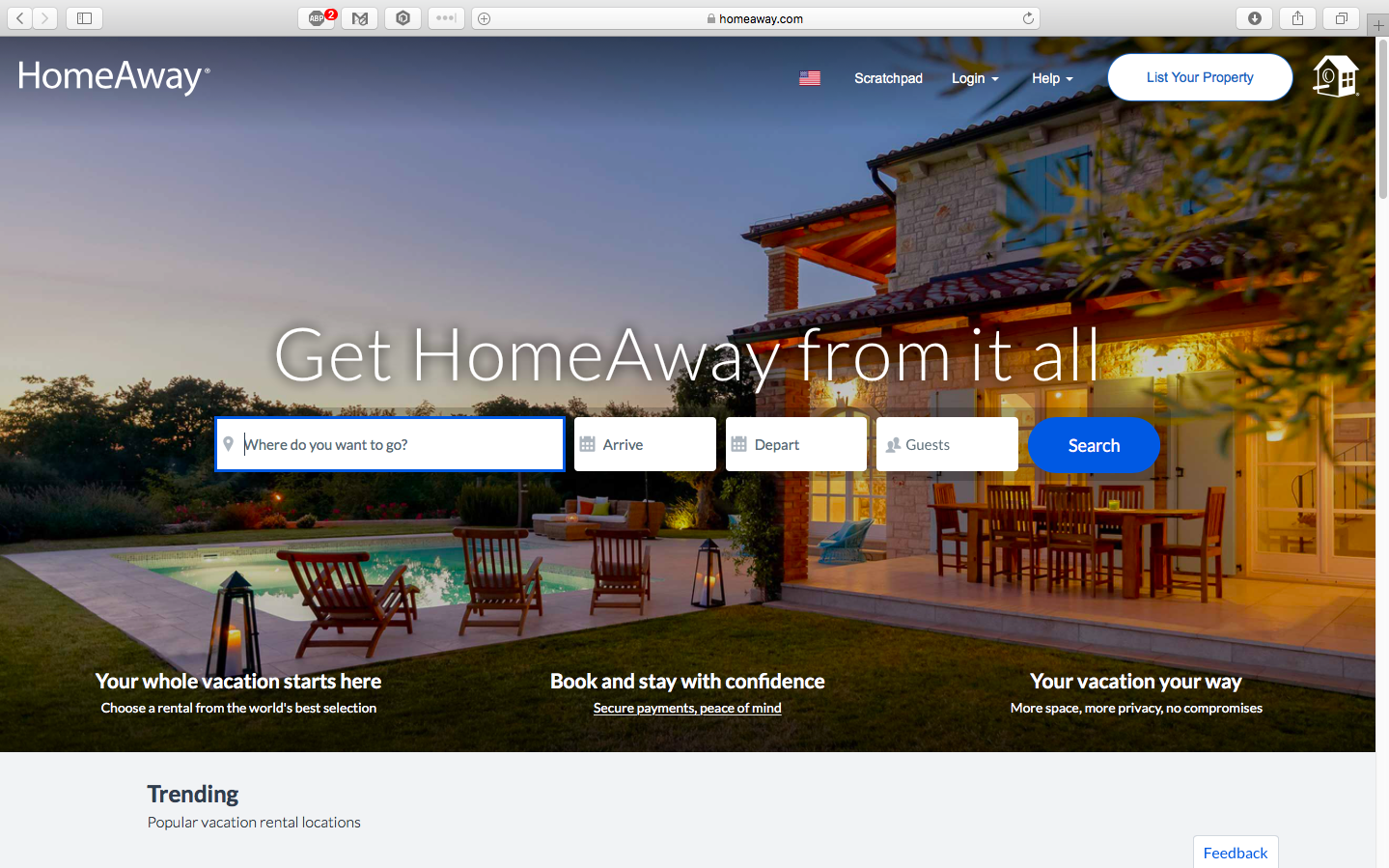 《HomeAway - 假日房屋租赁在线服务网站》