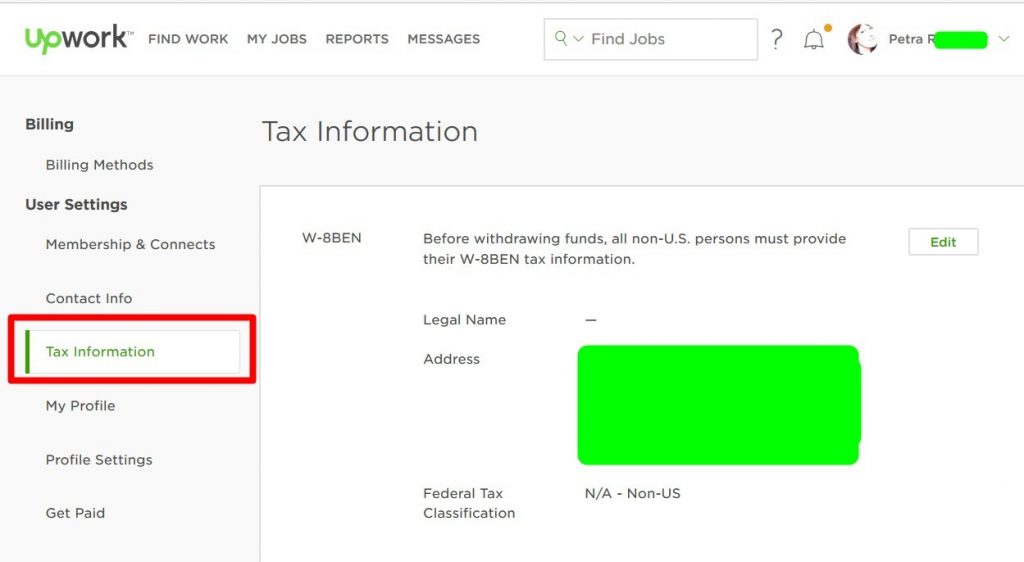 Upwork税务信息