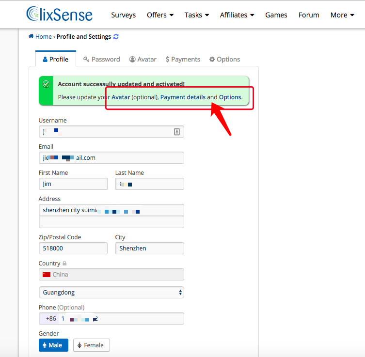 ClixSense调查赚钱平台注册教程